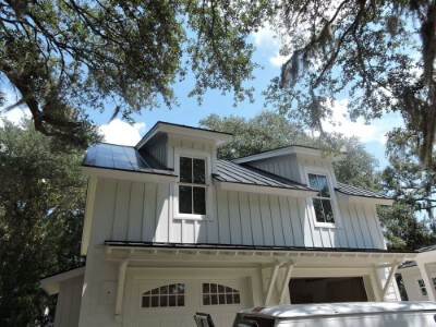 Snaplock onyx metal roof over segmental dormer windows